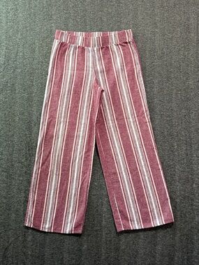 Pink Rose Cotton Linen Blend Pull On Pants‎ Size Medium